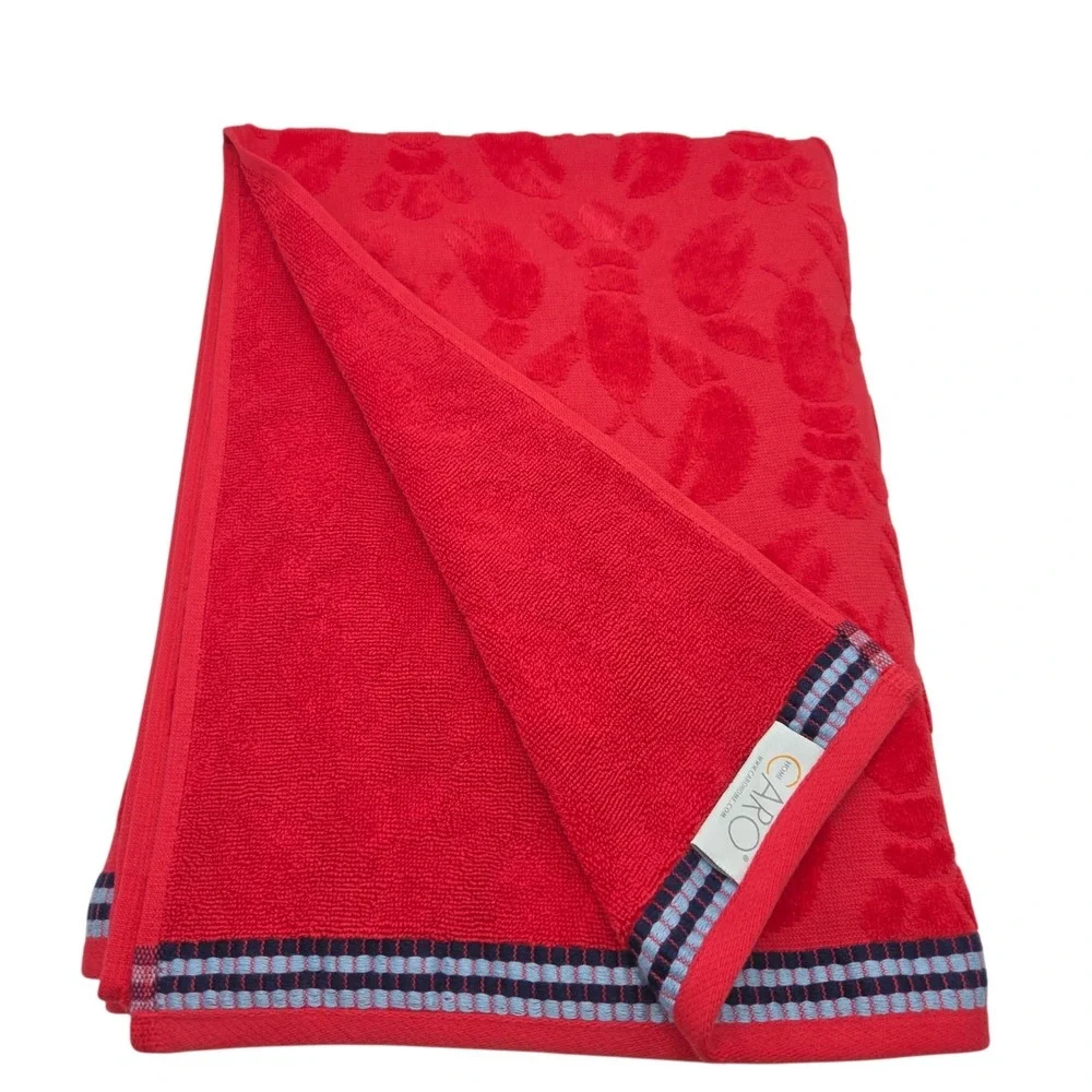 Caro Home Lobster Dance Red Beach Towel Absorbent Quick Dry 36x68 Pool Spa